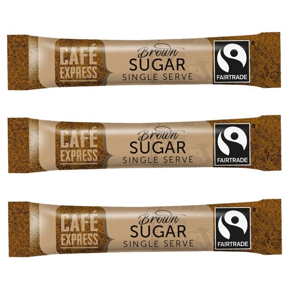 Cafe Express Fairtrade Brown Sugar Sticks 2.5 Grams - 1000x Per Pack Cafe Express Fairtrade Brown Sugar Sticks 2.5 Grams - 1000x Per Pack